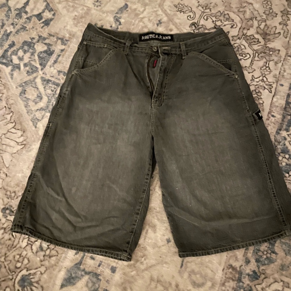 Oversized Nautica Black Denim Shorts